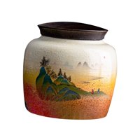 Magideal - Jarra De Jengibre De Cerámica De Estilo Chino, Arreglo Floral, Bote De Té Pintado Con Esmalte, Centro De Mesa Decorativo Con Tapa Para Decoración De 97 Cm X 96 Cm