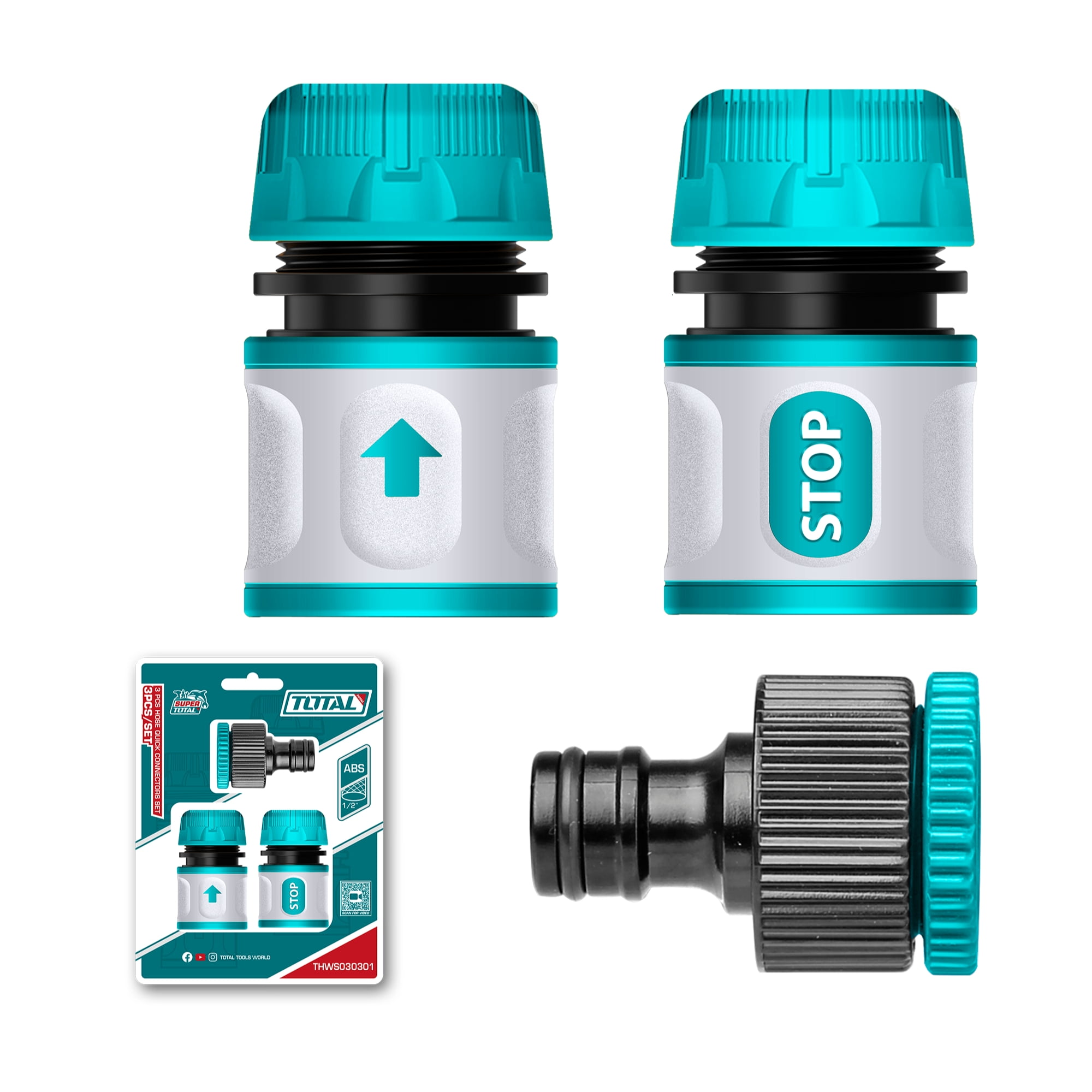 Juego Conexiones Rapido Por 3 Piezas Para Manguera Total