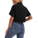 thumbnail image 3 of INSPIRE CHIC Chaqueta Vaquera de Mujer para Regreso a Clases, Manga Corta, Recortada, con Botones, Deshilachada, Lavada, Negra XL, 3 of 6