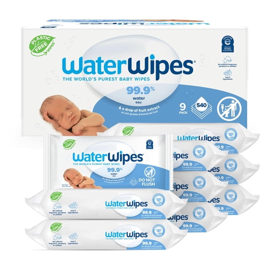 Toallitas Para Bebés Waterwipes, Sin Plástico, 540 Toallitas Originales