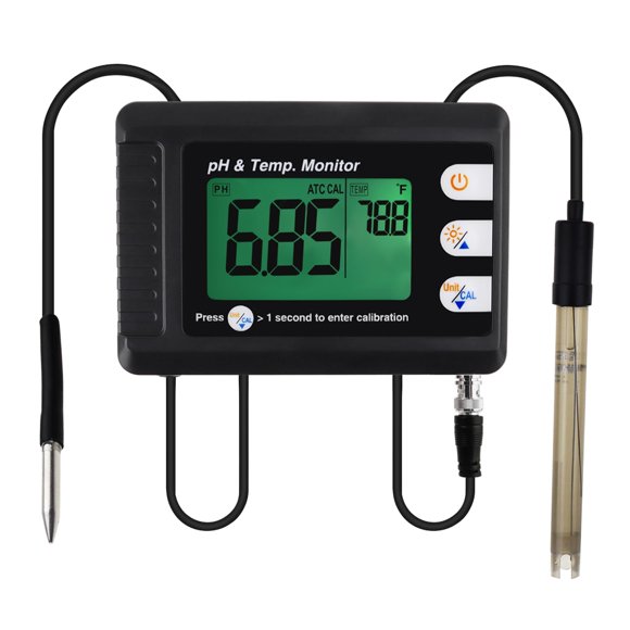 Medidor digital de pH y temperatura 2 en 1 con calibración automática ATC