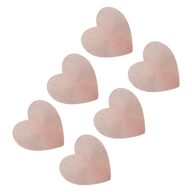 Manteles Individuales decorativos con forma de corazón, manteles individuales brillantes para el Día de San Valentín, para boda, compromiso, decoració oro rosa