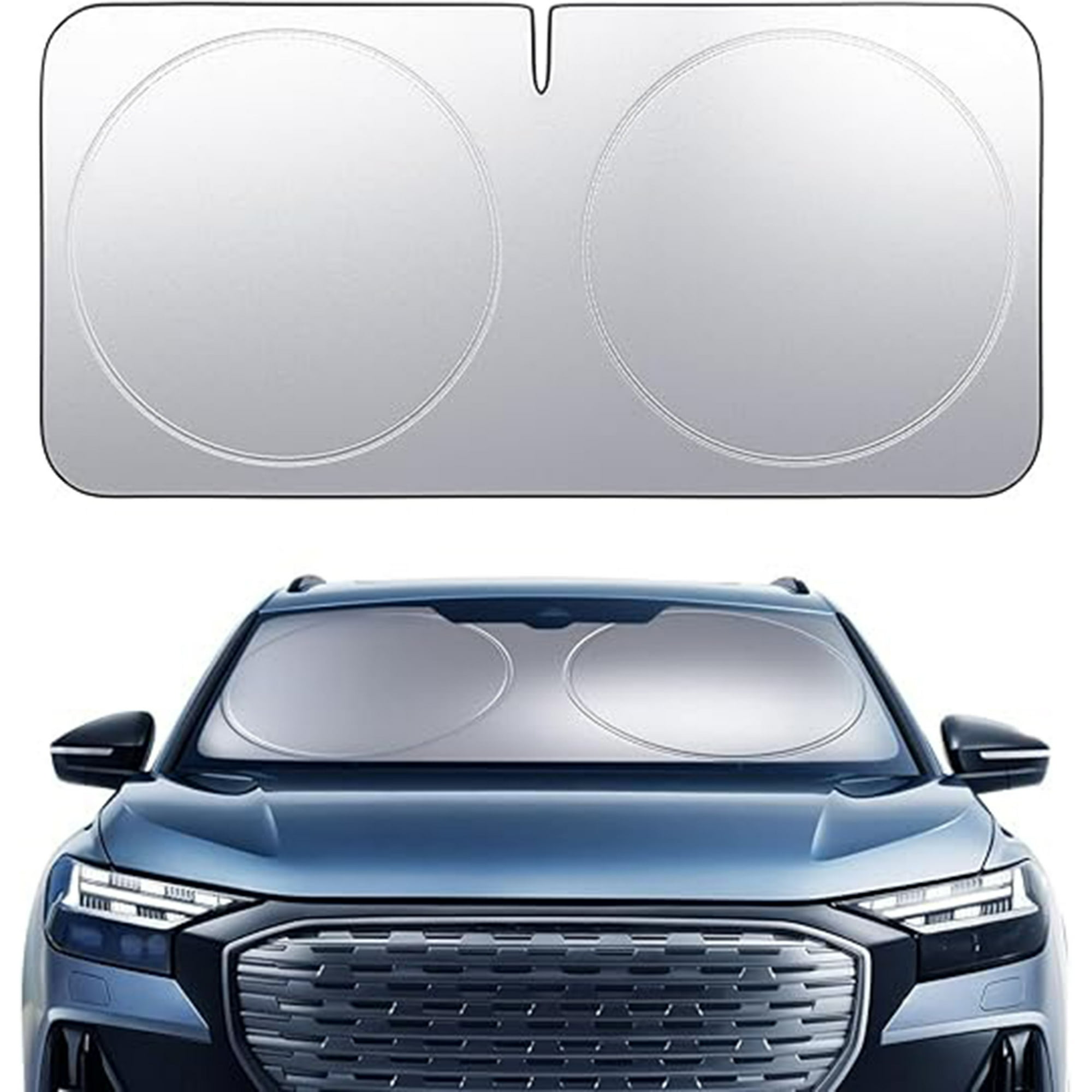 Veat00l - Parasol Para Auto Parabrisas - [nano Recubrimiento] [ligero Y Fino] Bloqueo Uv, Plegable Cubre Sol Para Auto, Sombrilla Para Auto, 59x31.5 Para Sol Automovil Para Medium Sedan, Suv