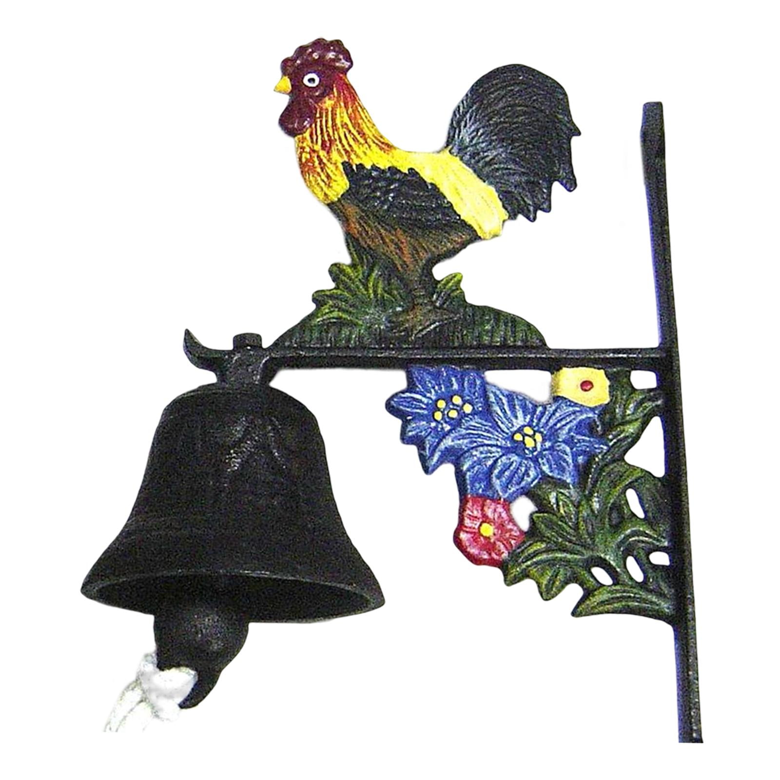 Magideal - Estilo Retro Cena De Hierro Fundido Campana Colgante Campana Decorativa Gallo Campana De La Puerta Agitación Manual Para La Decoración Interior Del