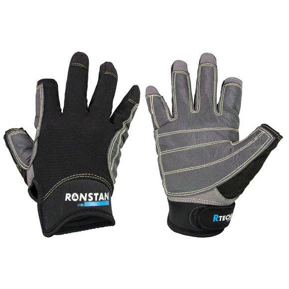 Guantes Ronstan Sticky Race de 3 dedos negros talla S