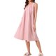 thumbnail image 4 of INSPIRE CHIC Vestido de Pijama de Mujer sin Mangas Camisón Suave Ropa de Dormir Midi Camisones sin Mangas XS Rosa, 4 of 5
