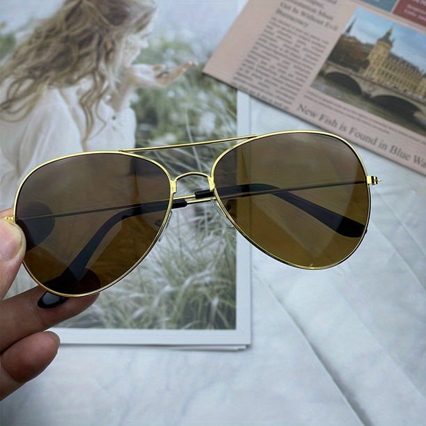 Retro Top Bar Aviator Sunglasses for Men and Women - Mirror Lens for Outdoor Activities, Driving, and Beach Travel - UV400 Protection