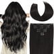 thumbnail image 1 of Loveternal Extensiones de Cabello con Clip de 14 Pulgadas 100% Cabello Humano Real 8 Pzas (Negro Natural), 1 of 1