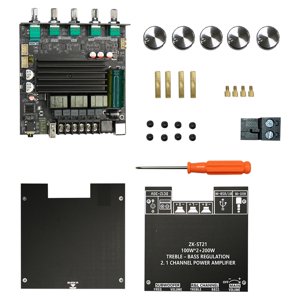 Magideal - Placa Amplificadora Digital Estéreo De 100 W + 100 W + 200 W Para Oficina, Estudio, Cine En Casa