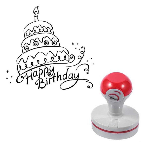 Estampilla de manualidades Seasonstorm 4 cm Pastel de cumpleaños auto‑tintada