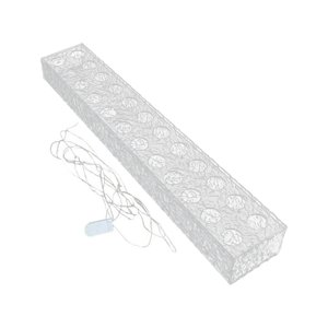 Magideal - Jarrón Acrílico Con Luces, Jarrón Artístico, Jarrón De Flauta, Contenedor Para Plantas De Propagación, Cajas De Flores, Soporte De Agua Para Celebraciones, Bodas Y 24 Hoyos 60X10X6.5Cm
