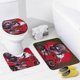 thumbnail image 4 of Moto bicicleta-theme 4-Piece Shower Curtain Set with Rugs, Waterproof Bathroom Decor Set Includes Bath Mat, U-Shaped Rug, Toilet Lid Cover and Curtain with Hooks, 4 of 6