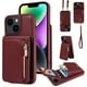 thumbnail image 1 of Stylish & Secure Wallet Case for iPhone 14/13/12/11 Pro Max/XR/XS Max/SE 2020 - RFID Credit Cards Holder, Zipper Leather Case With Wrist Strap & Handbag Case, 1 of 3