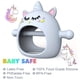 thumbnail image 4 of Teething Toys For Babies 0-6 Months, Unicorn Never Drop Silicone Teether For Babies 6-12 Months, Hand Pacifier For Breast Feeding Babies, Baby Chew Toys Freezer Safe For Newborn, Blue, 4 of 4