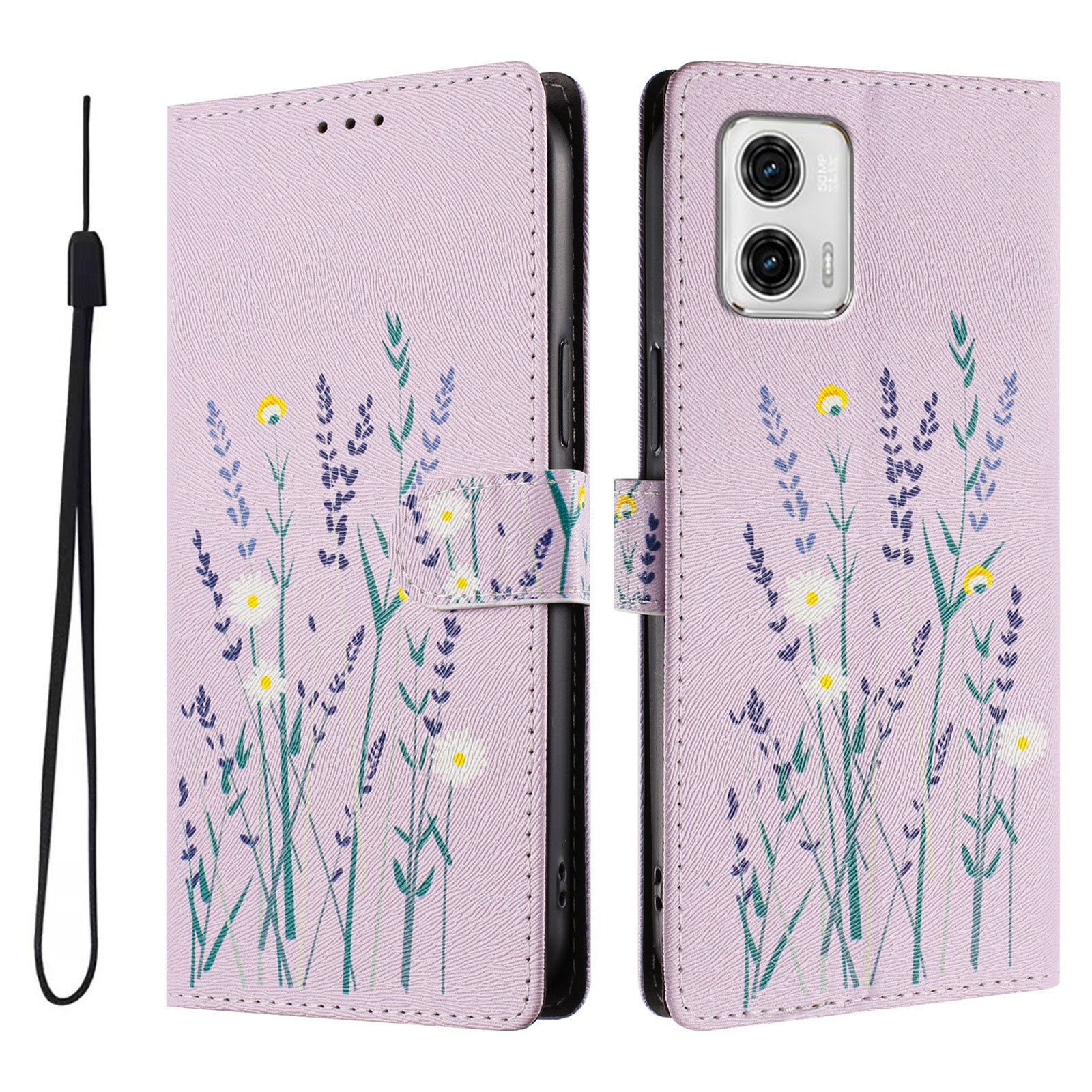 Foxdock Funda Tipo Cartera Para Motorola Moto G73 Con Soporte Y Correa – Diseño De Patrones Lindos