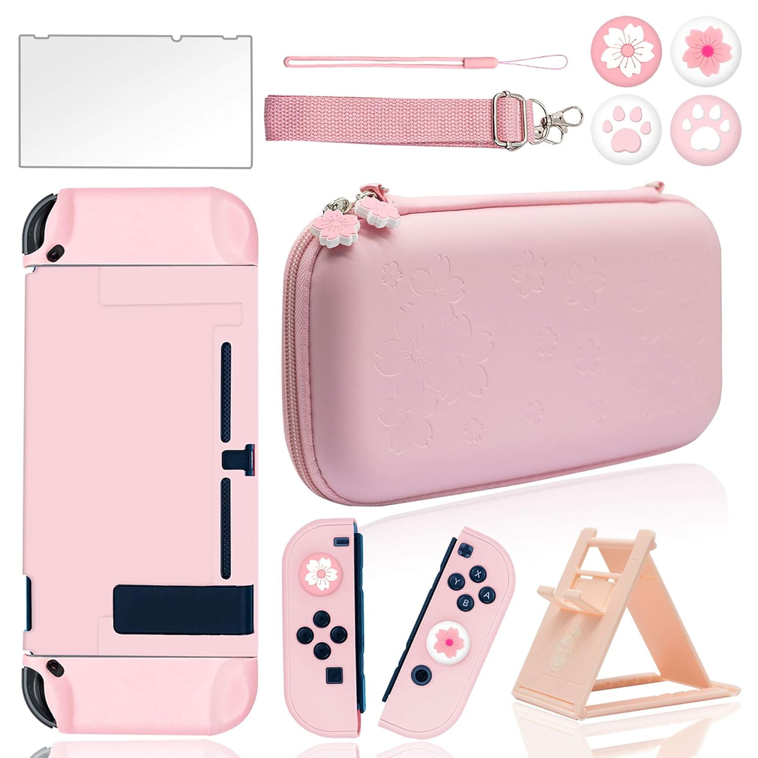 Genérico - Estuche De Viaje 10 En 1 Para Accesorios Del Switch 2 Con Cubierta Protectora, Protector De Pantalla De Vidrio, Soporte Ajustable Y Tapas De Agarre Para Pulgar