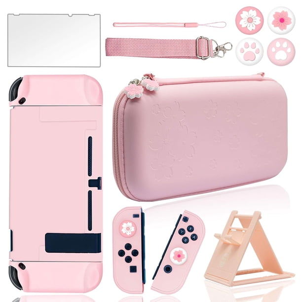Estuche de viaje 10 en 1 para accesorios del Switch 2 con cubierta protectora, protector de pantalla de vidrio, soporte ajustable y tapas de agarre para pulgar