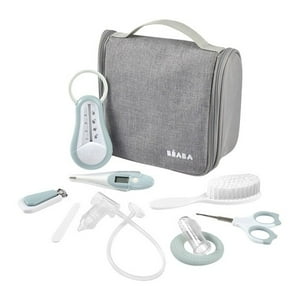 Beaba - Neceser De Aseo, 9 Accesorios, Color Gris Y Azul