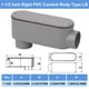 thumbnail image 2 of Cuerpo de conduit CKVIHAV tipo LB de PVC de 1.5 cm con tapa y empaque, gris, 2 of 7