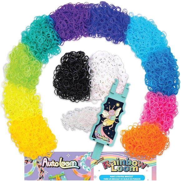 Rainbow Loom 6.000 bandas de repuesto con brillo en la oscuridad y máquina Auto Loom
