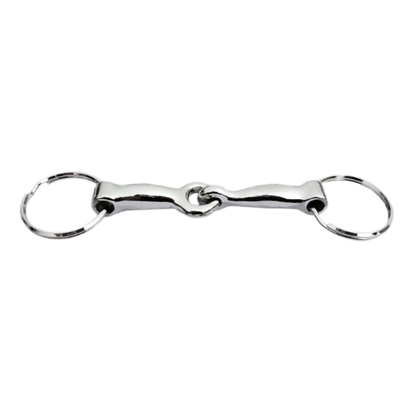 Llavero con hebilla de bocado de caballo, llavero de aleación, colgante, adorno decorativo ligero para bolso, regalo portátil para amantes de los caba Plata