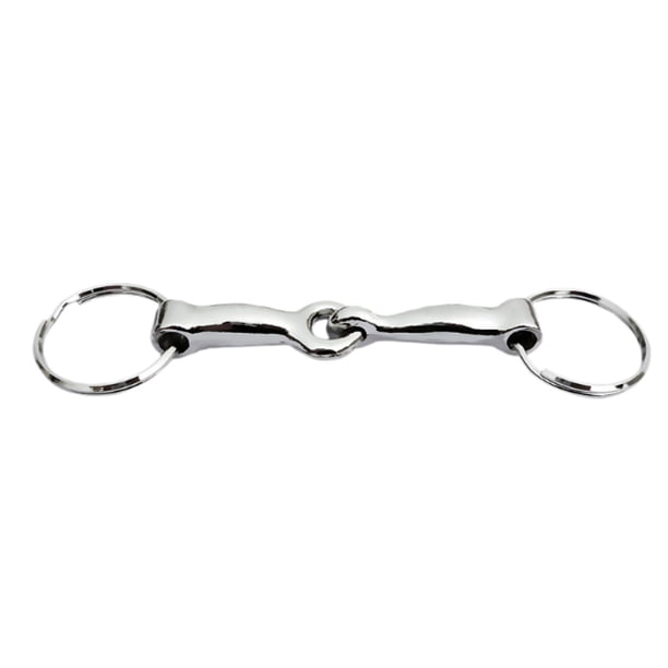 Llavero con hebilla de bocado de caballo, llavero de aleación, colgante, adorno decorativo ligero para bolso, regalo portátil para amantes de los caba Plata