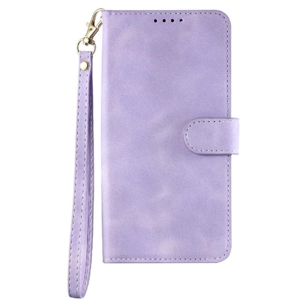 Funda Cartera para Samsung Galaxy S21 Ultra Tapa con Ranuras, Soporte y Correa Morado
