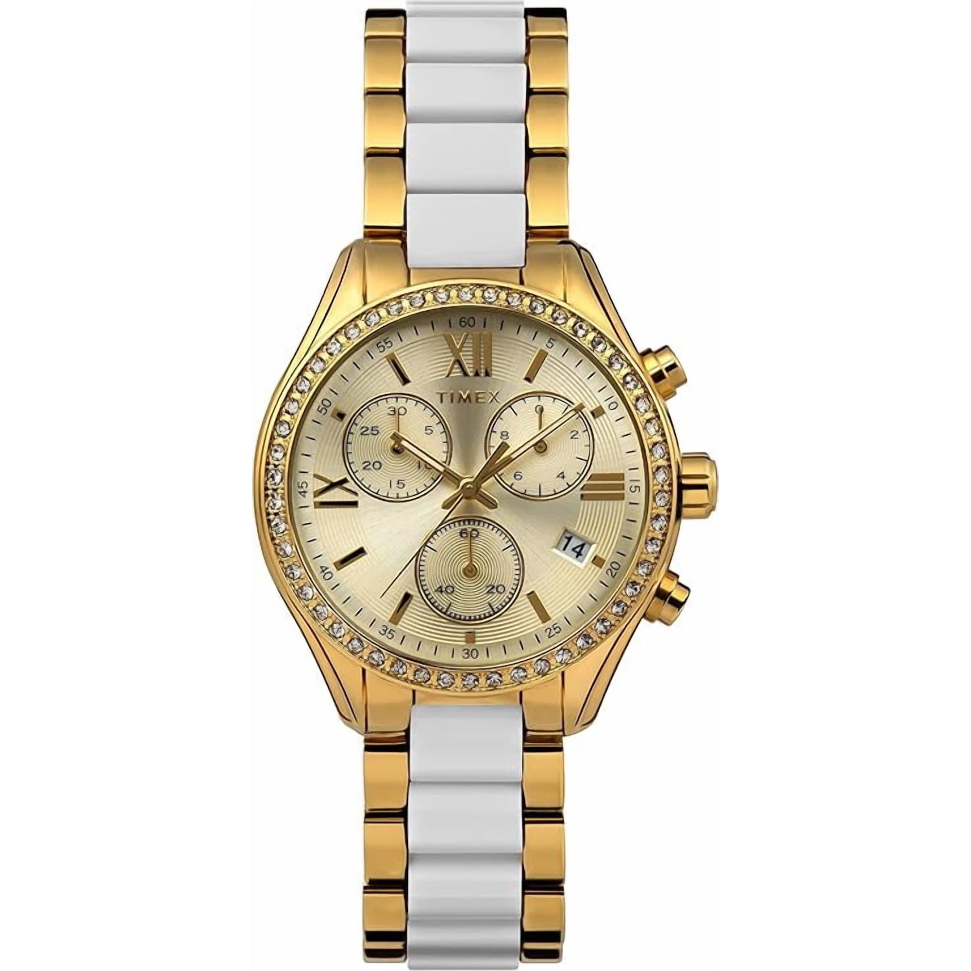 Reloj Analógico Timex Clásico Cronógrafo Dorado Dama
