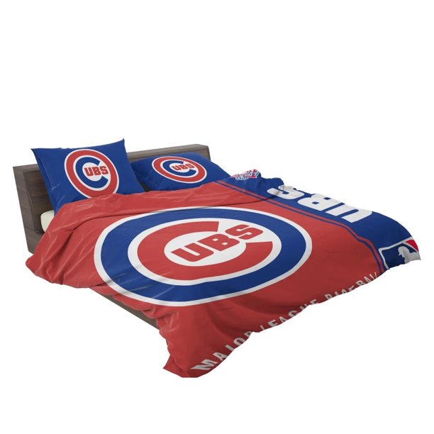 Chicago Cubs MLB Baseball National League Quilt Duvet Cover Set Soft3-Piece Bedding Set