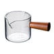 thumbnail image 1 of Taza Medidora Transparente De Doble Ca?o Con Mango De Madera Para Barra De Leche Barista A, 1 of 5