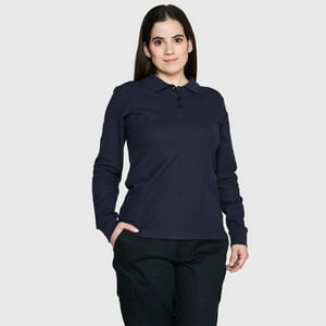 Jayson - Polera Pique Tc Ml Mujer Azul Marino 2Xl