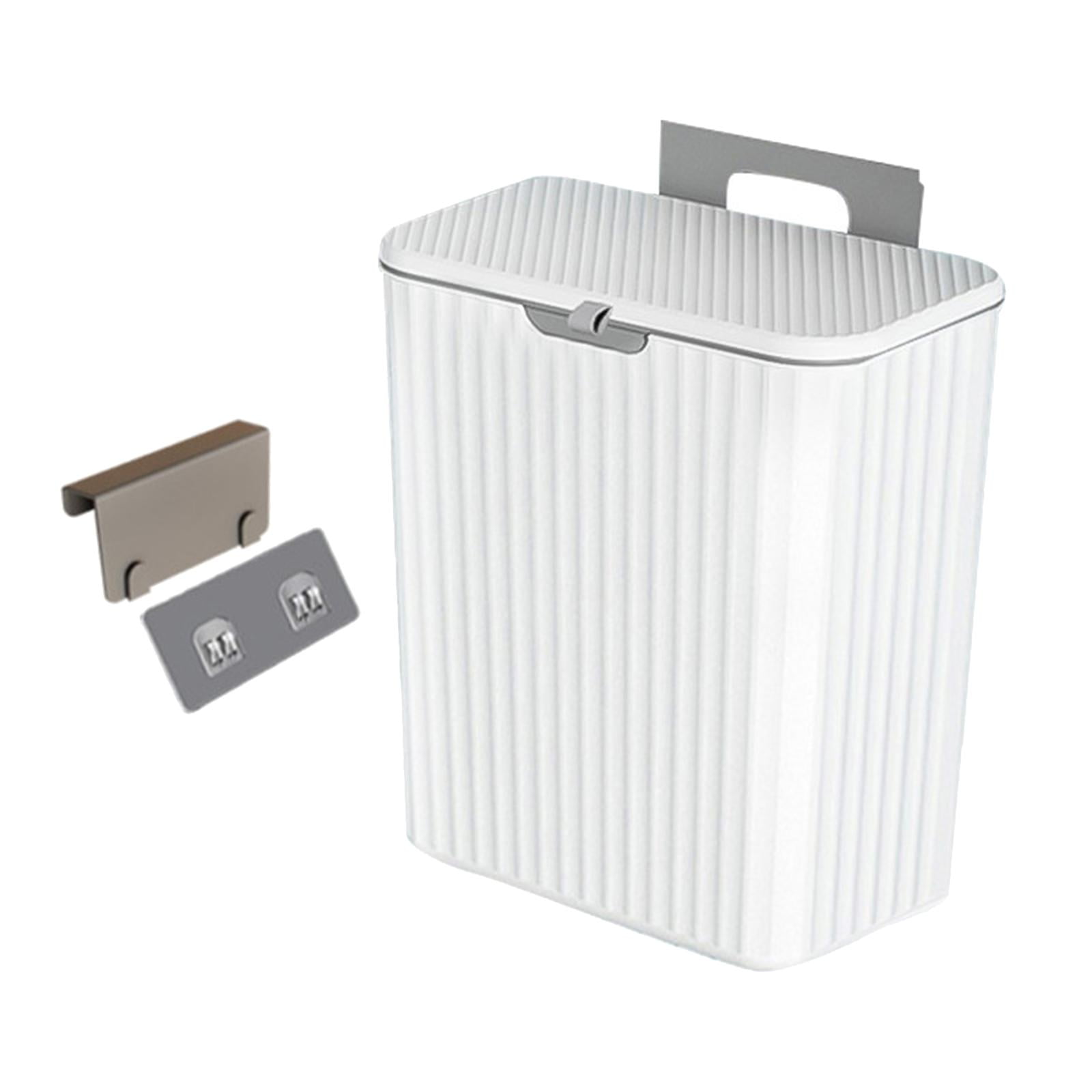 Magideal - Debajo Del Fregadero Cubo De Basura Deslizante Abierto Con Gancho Reciclaje Estable Cubo De Basura Portátil Ahorro De Espacio Cubo De Compost Interior Blanco 9l