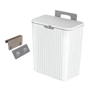Magideal - Debajo Del Fregadero Cubo De Basura Deslizante Abierto Con Gancho Reciclaje Estable Cubo De Basura Portátil Ahorro De Espacio Cubo De Compost Interior Blanco 9L