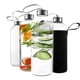 thumbnail image 1 of Botella de agua de vidrio Kitchen Lux 950 ml, juego de 4, reutilizable, 1 of 7