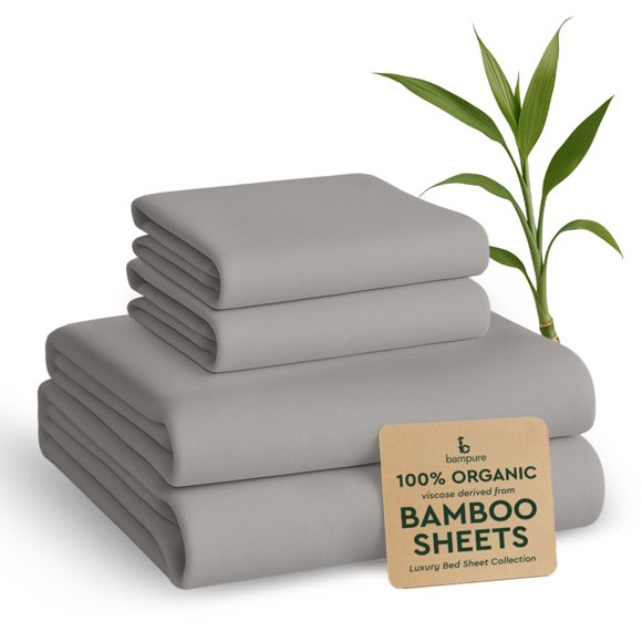 Juego de sábanas BAMPURE Queen de bambú 4 piezas - efecto refrescante