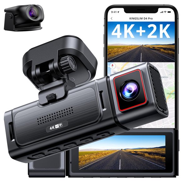 Cámara de tablero Kingslim D4PRO 4K+2K WiFi GPS con control por voz