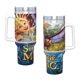 thumbnail image 4 of Magia Extraña Vaso aislado de acero inoxidable con asa, diseño temático, regalo para familia, amigos y fans; incluye pajita y encaja en el portavasos estándar, 40 oz, 4 of 6