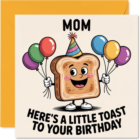 Tarjeta de felicitación Stuff4 Mom Birthday A Little Toast to You, 14 cm
