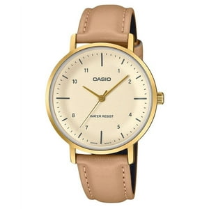 Reloj Casio Standard Analog Leather Strap Salmon Dial Quartz Ltp-Vt03Gl-4B Women'S Watch