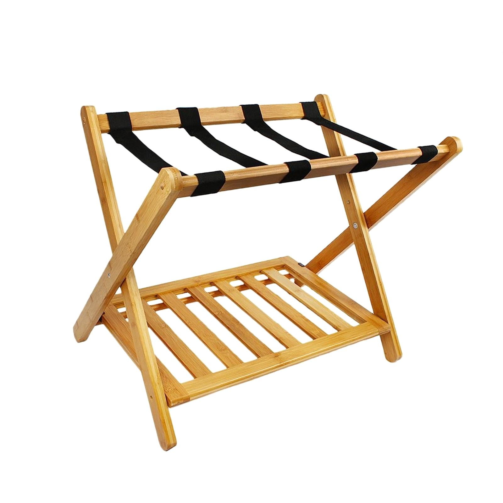 Magideal - Soporte Para Maleta Organizador De Portaequipajes Resistente Y Duradero, Portátil Grueso De Bambú Con Estante De Almacenamiento Para Habitación De Hué