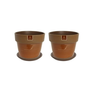 Pottery - Set De 2 Maceta Greta 14Cm Mamey Y Sus Platos