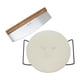 thumbnail image 1 of Tabla De Piedra + Cortador 2 Piezas Acero Inoxidable - Madera Blanco, 1 of 3