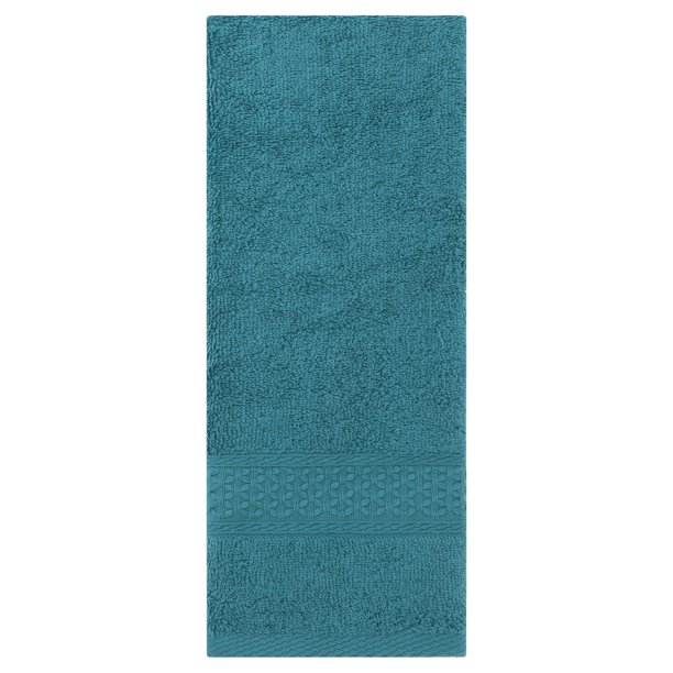 REGALWOVEN Toalla de Mano con Patrón Texturizado Sólido Algodón Absorbente Suave Juego de Toallas Decorativas (13 x 30 Pulgadas) Verde Oscuro 2 Piezas
