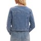 thumbnail image 3 of Chaqueta de mezclilla sin cuello para mujer de manga larga 2026 con botones en azul cielo, 3 of 6