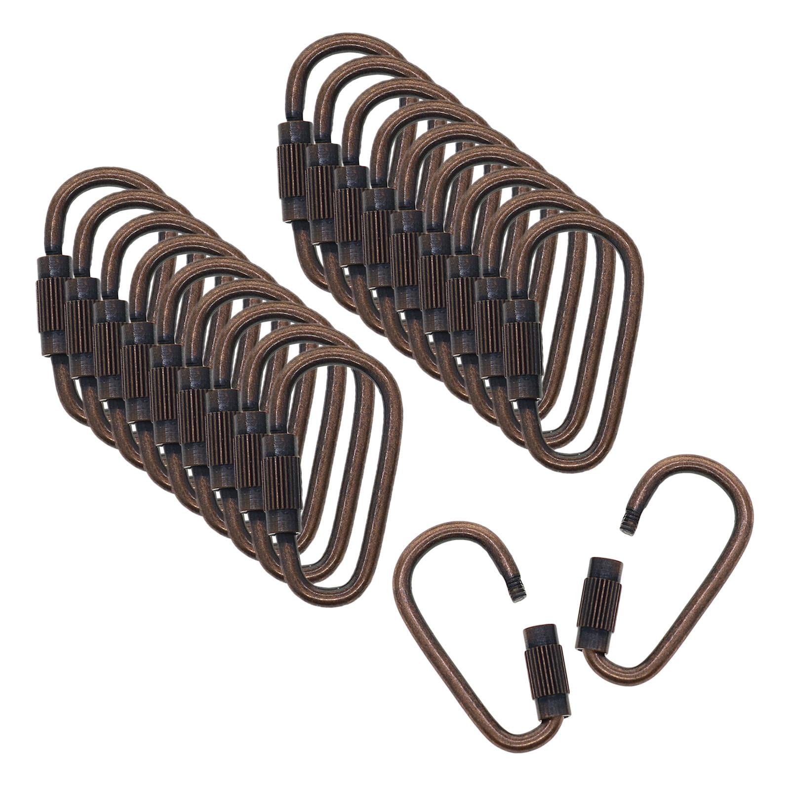 Magideal - 20 Piezas Mini Clips De Bloqueo De Acero Ganchos De Presión Mosquetones De Anillo En D Clips De Llavero Ligeros Para Escalada Al Aire Libre Camping Co