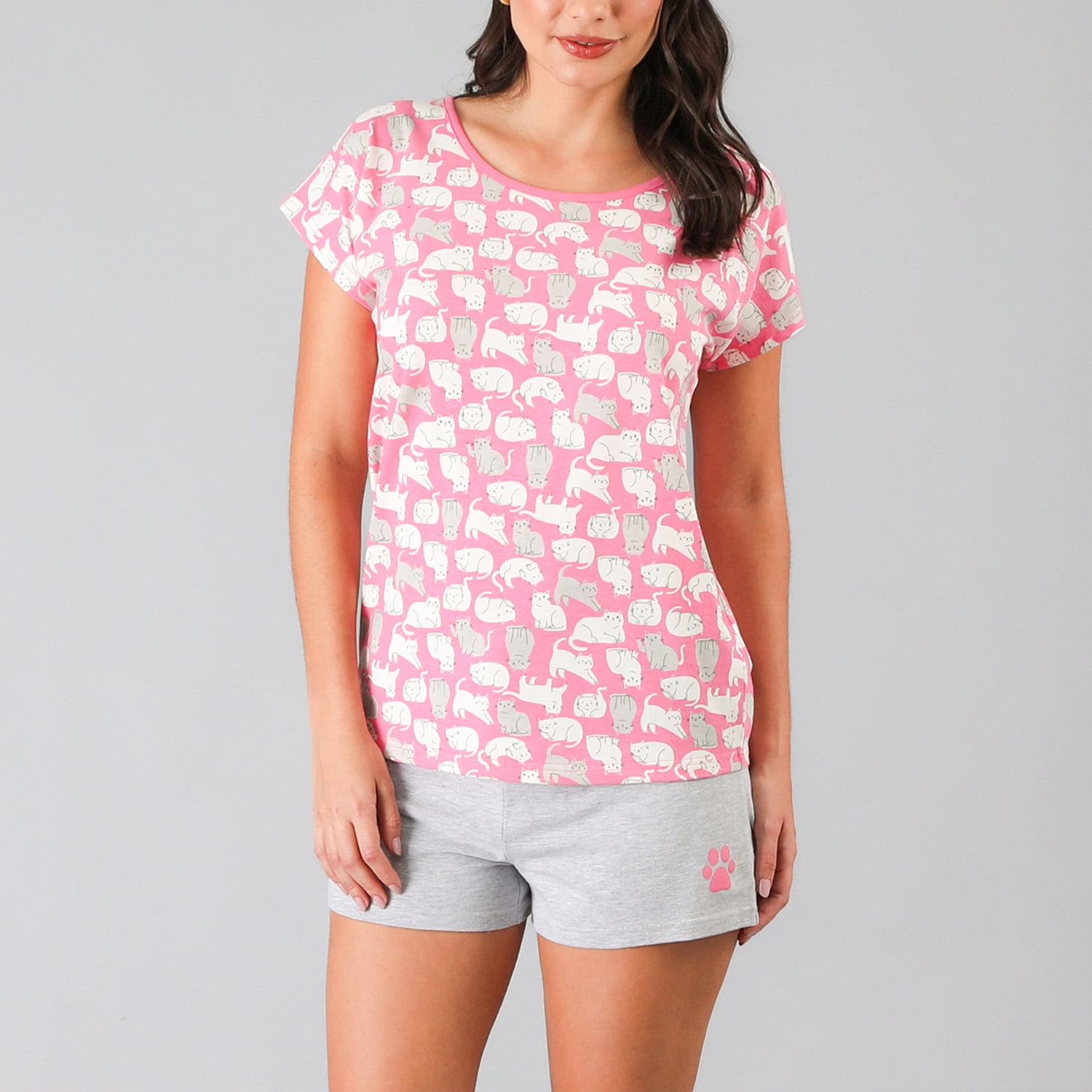 Pijamas Top + Short Caja Flores Mujer 33880-21