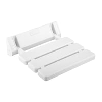 Magideal - Asiento De Ducha De Teca Plegable, De Gran Capacidad, Antideslizante, Para Montar En La Pared, Taburete De Baño Plegable, Ahorra Espacio, Suave, Plega Blanco