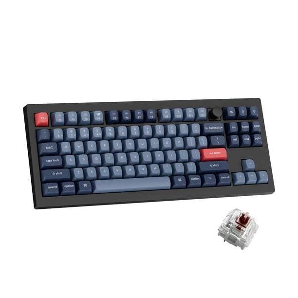 Teclado Mecánico Inalámbrico Keychron V3 Max TKL, QMK/VIA RGB Bluetooth/2.4 GHz/Con Cable, 87 Teclas Hot-Swappable con Switch Gateron Marrón, Compatible con Mac Windows Linux
