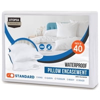 Protectores De Almohada Utopia Bedding Impermeables (Paquete De 40) Blancos