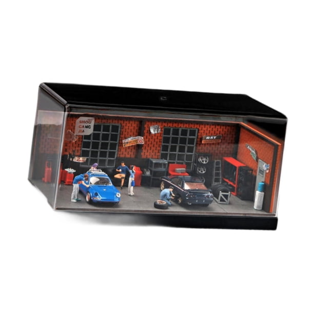 Vitrina Para Modelos De Coches A Escala 1/64, Garaje Para Reparación De Coches, Utilería Fotográfica, Caja De Almacenamiento Para Coches De Juguete